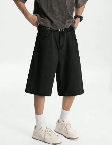 Pantaloni trei sferturi SHEIN, negru