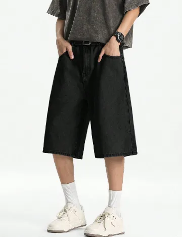 Pantaloni trei sferturi SHEIN, negru