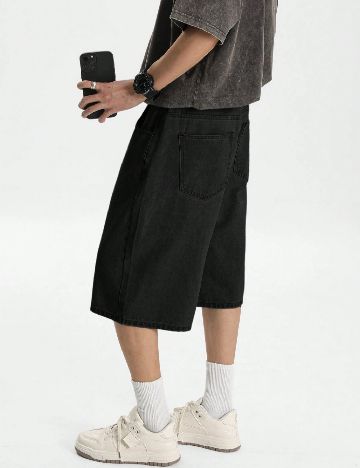 Pantaloni trei sferturi SHEIN, negru