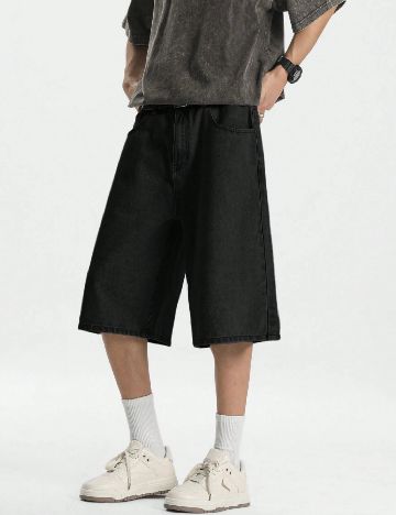 Pantaloni trei sferturi SHEIN, negru