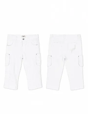 Pantaloni trei sferturi Zara, alb
