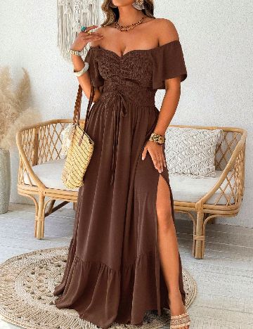 Rochie lunga SHEIN CURVE, maro