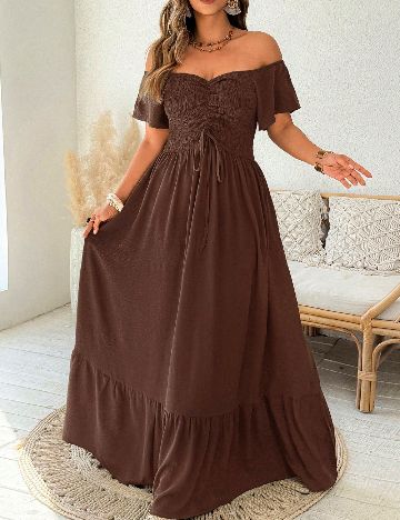 Rochie lunga SHEIN CURVE, maro