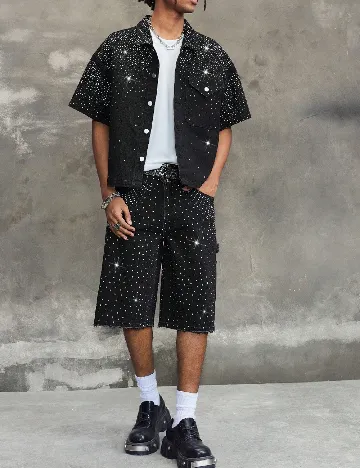 Pantaloni scurti Romwe, negru