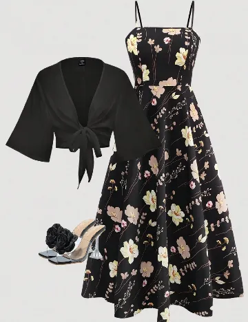 Set rochie si bluza SHEIN CURVE, floral print