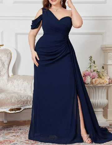 Rochie lunga SHEIN CURVE, bleumarin