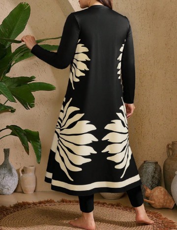 Costum de baie SHEIN CURVE, negru/crem