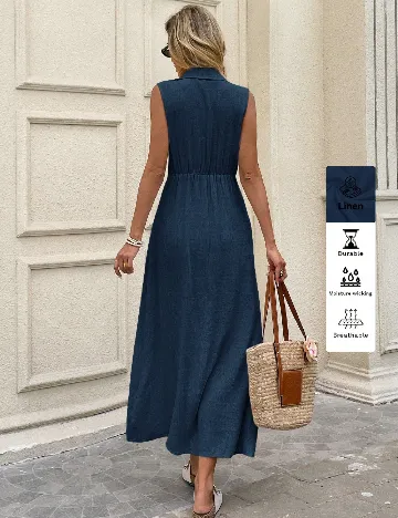 Rochie lunga Emery Rose, bleumarin