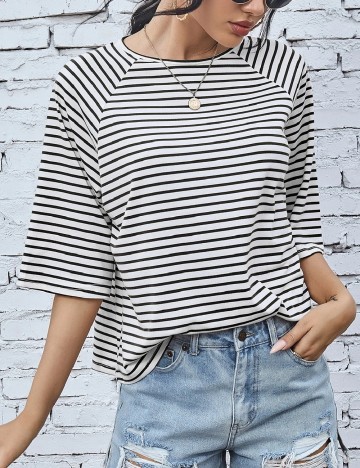 Bluza SHEIN, alb/negru
