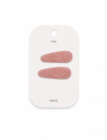 Set clame de par 2 bucati Mango Kids, roz pudra