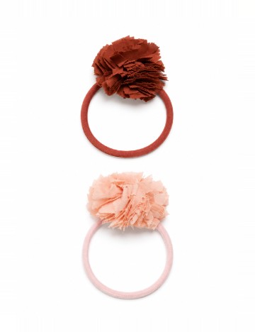 Set elastice de par 2 bucati Mango Kids, maro/roz