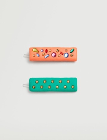 Set clame de par 2 bucati Mango, mix culori