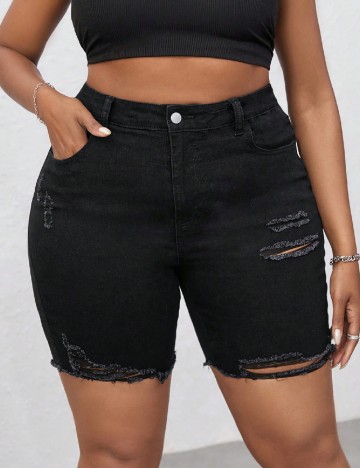 Pantaloni scurti SHEIN CURVE, negru