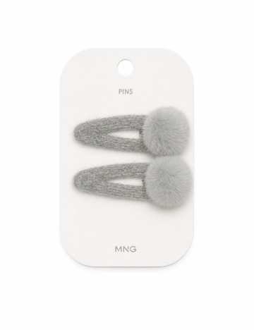 Set clame de par 2 bucati Mango Kids, gri