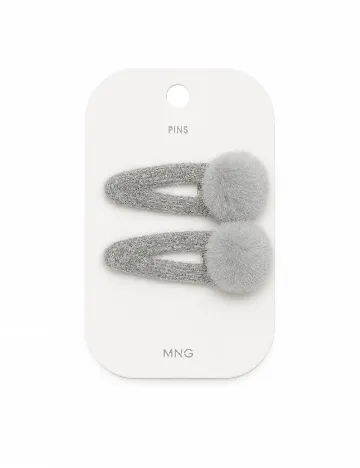 Set clame de par 2 bucati Mango Kids, gri