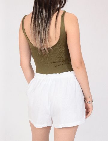 Pantaloni scurti Bershka, alb