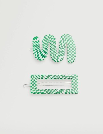 Set clame de par 2 bucati Mango, verde