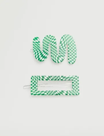 Set clame de par 2 bucati Mango, verde