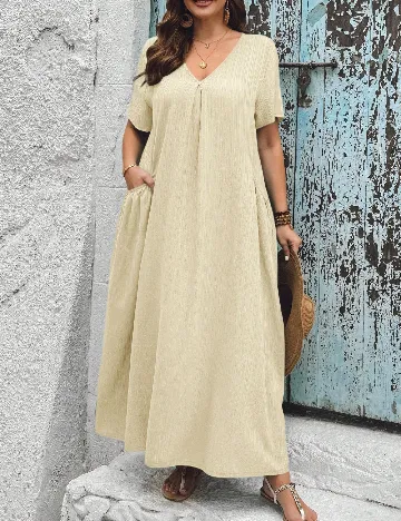 Rochie lunga SHEIN CURVE, crem