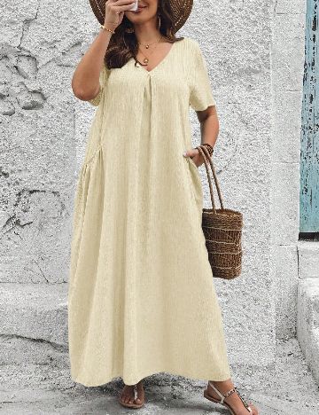 Rochie lunga SHEIN CURVE, crem
