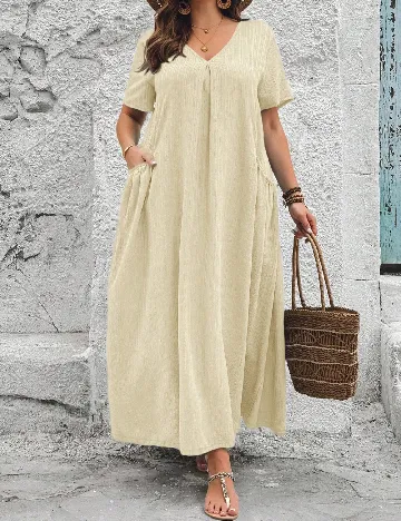 Rochie lunga SHEIN CURVE, crem