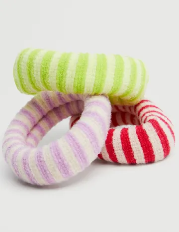 Set elastice de par 3 bucati Mango, mix culori