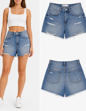 Pantaloni scurti Bershka, albastru