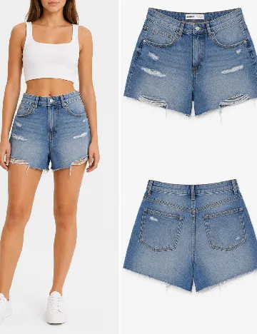 Pantaloni scurti Bershka, albastru