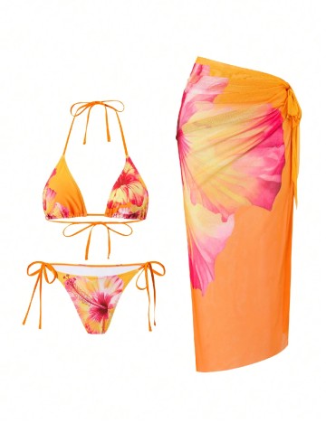 Costum de baie SHEIN, portocaliu