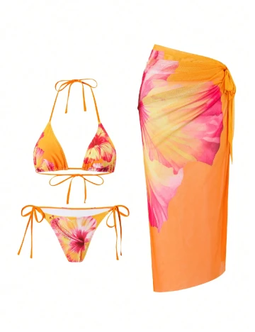 Costum de baie SHEIN, portocaliu