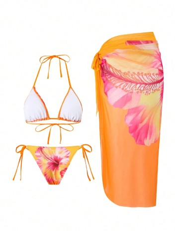 Costum de baie SHEIN, portocaliu