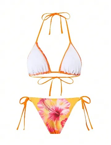 Costum de baie SHEIN, portocaliu