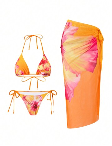 Costum de baie SHEIN, portocaliu