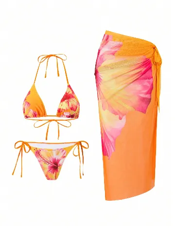 Costum de baie SHEIN, portocaliu