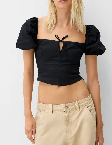 Top Bershka, negru
