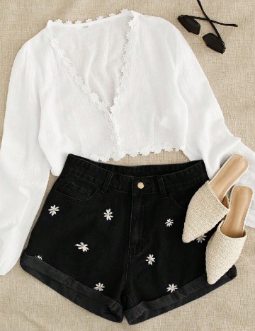 Pantaloni scurti SHEIN, negru