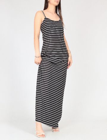 Rochie lunga Bershka, alb/negru
