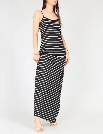 Rochie lunga Bershka, alb/negru