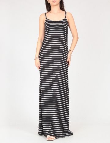 Rochie lunga Bershka, alb/negru