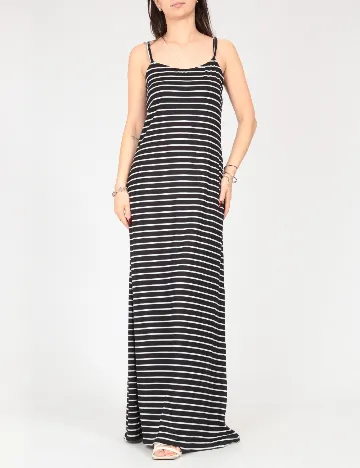Rochie lunga Bershka, alb/negru