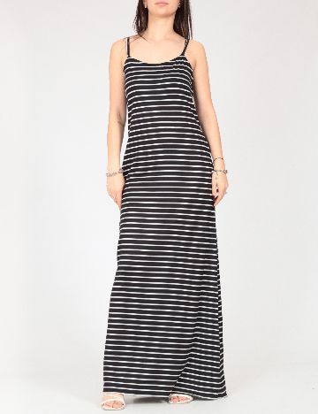 Rochie lunga Bershka, alb/negru
