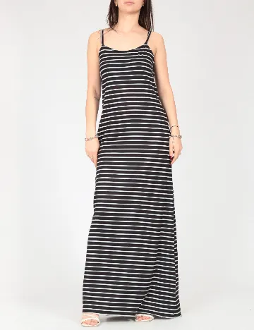 Rochie lunga Bershka, alb/negru