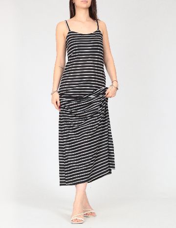 Rochie lunga Bershka, alb/negru