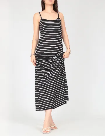 Rochie lunga Bershka, alb/negru