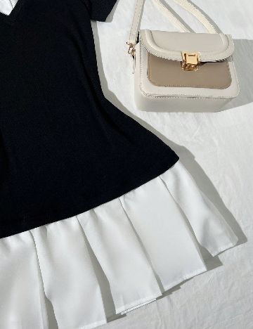 Rochie scurta SHEIN, alb/negru