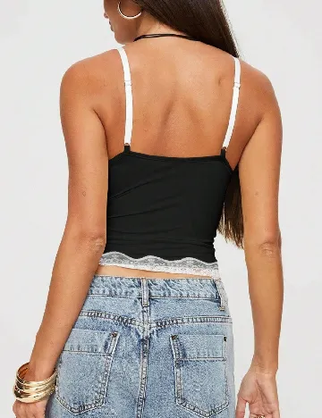 Top SHEIN, negru/alb