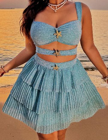 Rochie scurta SHEIN CURVE, albastru