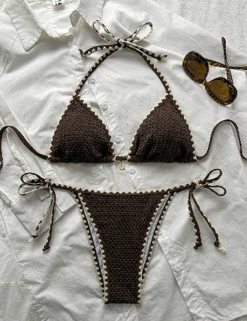 Costum de baie SHEIN, maro