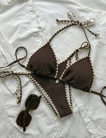 Costum de baie SHEIN, maro