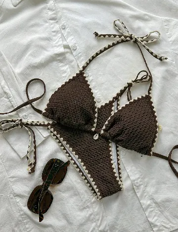 Costum de baie SHEIN, maro
